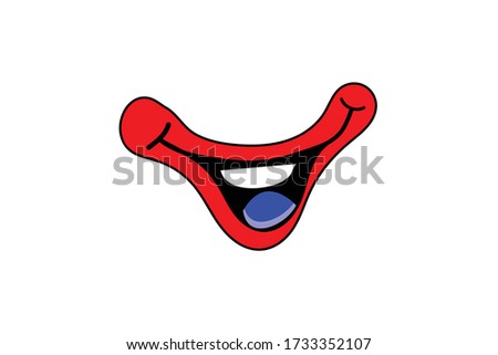 Cute Clown face. Vector illustration of smiling clown.