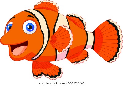 Cute clown fish cartoon