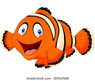 Cute clown fish cartoon