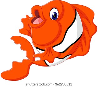 Cute clown fish cartoon