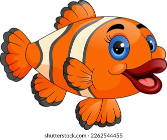 Cute clown fish girl cartoon