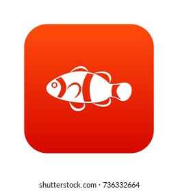 Cute clown fish icon digital red for any design isolated on white vector illustration