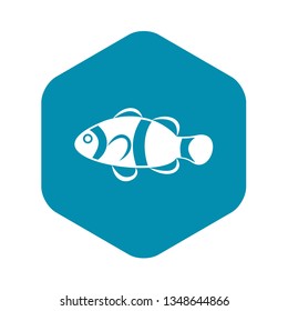 Cute clown fish icon in simple style isolated vector illustration