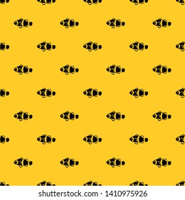 Cute clown fish pattern seamless vector repeat geometric yellow for any design