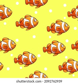 süßer Clownfisch nahtloses Muster