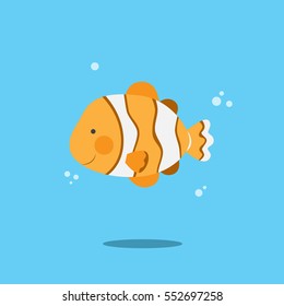 Cute Clown Fish Vector Illustration