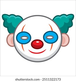 Niedlicher Clownskopf einzeln auf weißem Hintergrund