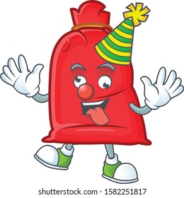 Cute Clown santa bag close placed on cartoon character style design