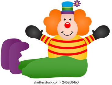 Cute clown sitting