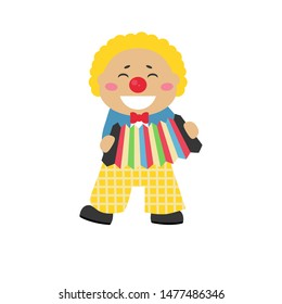 Cute clown vector illustration. Greeting card. Circus theme.