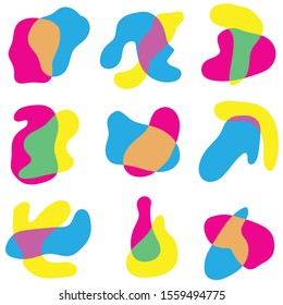Cute CMYK Blobs Nahtloses Muster