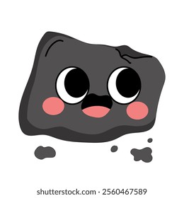 Cute coal candy character vector illustration. Sweet charcoal for bad kids on Spanish tradition for Three Magi Kings