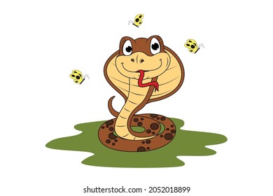 cute cobra snake animal cartoon