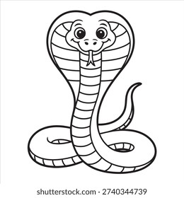 Cute Cobra Snake Coloring Page