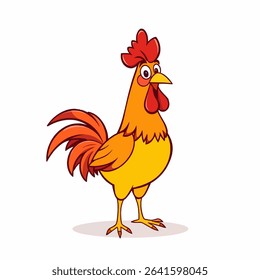 Cute cock vector on white background
