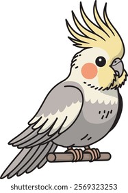 
Cute cockatiel cartoon illustration design art which can be used for your stuff