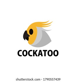 cute cockatoo flat logo vector icon illustration