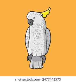 Cute cockatoo parrot bird vector design illustration