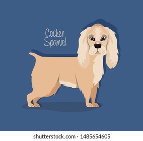 cute cocker spaniel dog pet character
