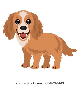 Cute  cocker spaniel puppy  dog vector cartoon illustration