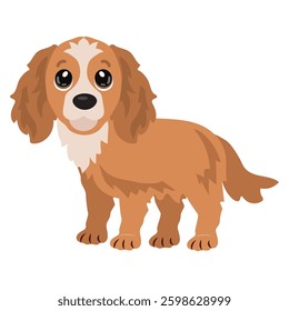 Cute  cocker spaniel puppy  dog vector cartoon illustration