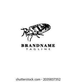 cute cockroach cartoon logo icon design template black modern isolated vector illustration