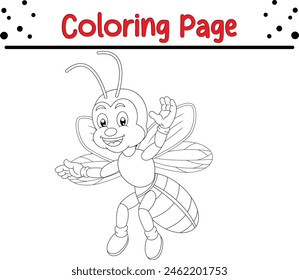 Cute Cockroach coloring page. Bugs and insect coloring book for children