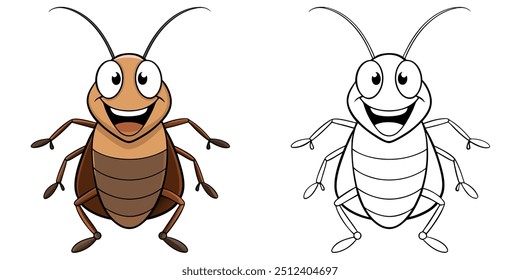 Linda sonrisa de cucaracha para colorear para niños