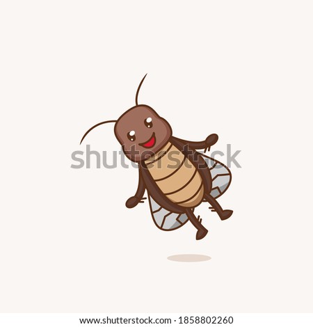 Cute cockroach in various bug pose
