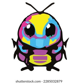 Cute cockroach vector ornament illustration