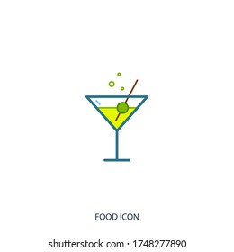 cute cocktail icon isolated on background. Symbol, logo. Vector illustration