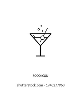 cute cocktail icon isolated on background. Symbol, logo. Vector illustration