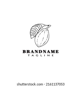 cute cocoa beans logo cartoon icon design template black modern isolated vector illustration