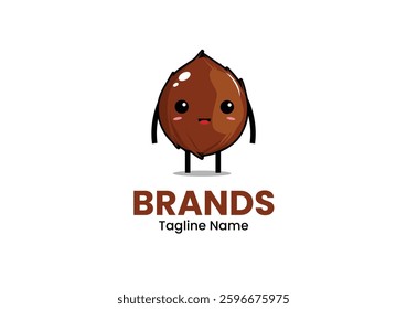 A cute coconut cartoon character. Can be used as mascot or part of a logo