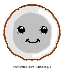 Cute coconut emoticon