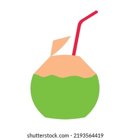 cute of coconut on cartoon version,vector illustration