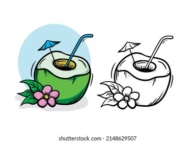 Cute coconut summer beach party 
