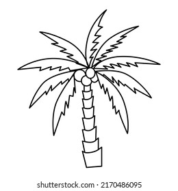 Cute Coconut Tree Cartoon Coloring Page Stock Vector (Royalty Free ...