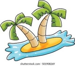 Cute Coconut Tree On The Beach.