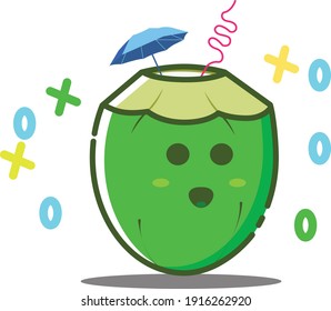 Cute coconut vector design illustration
