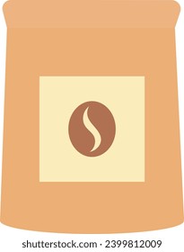 süße Kaffeebeutel-Ikone mit flachem Kaffeetag-Stil