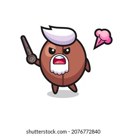 cute coffee bean grandpa is getting angry , cute style design for t shirt, sticker, logo element