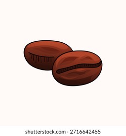 Linda Ilustración vectorial de granos de café – Colorido simple icono de semilla de café para café, bebida, embalaje y diseño de marca