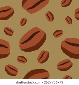 Cute coffee beans pattern background vector design