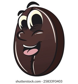 cute coffee beans vektor illustration mascot character, work of hand drawn