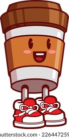 Cute coffee cartoon character design