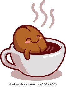 Cute coffee cartoon character design