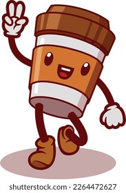 Cute coffee cartoon character design