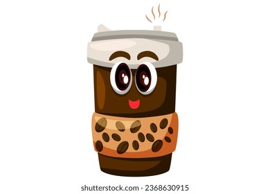 Cute Coffee Character Design Illustration