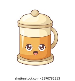 Cute Coffee Character Design Illustration